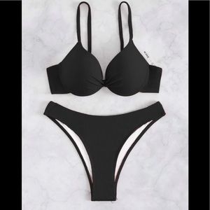 NWT SHEIN Black padded bikini